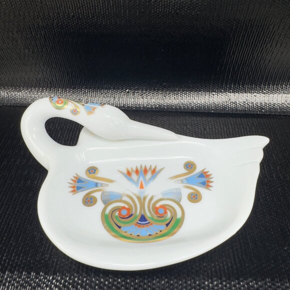 Elizabeth Arden Treasures of the Pharaohs Swan Soap Dish Trinket Dish Porcelain - Picture 9 of 9
